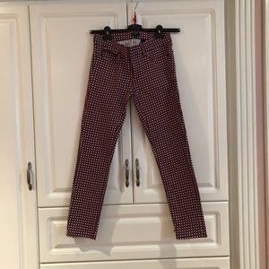 Jcrew Patterned Maroon Pants